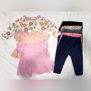 BUNDLE  3 GIRLS TOPS+ 4 LEGGINGS EXCELLENT CONDITIONS SIZE 12 M